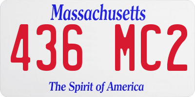 MA license plate 436MC2