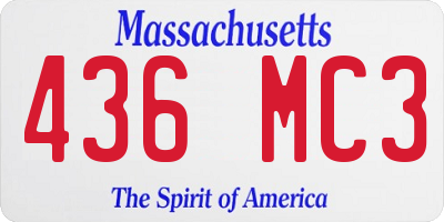 MA license plate 436MC3