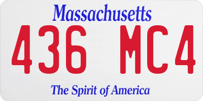 MA license plate 436MC4