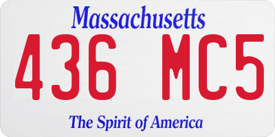 MA license plate 436MC5