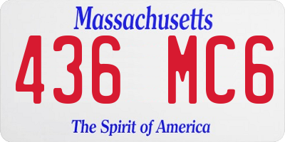 MA license plate 436MC6