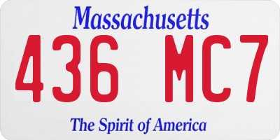 MA license plate 436MC7
