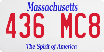 MA license plate 436MC8