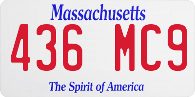 MA license plate 436MC9