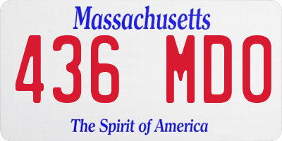 MA license plate 436MD0