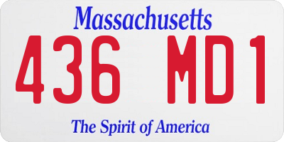 MA license plate 436MD1