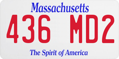 MA license plate 436MD2