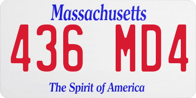 MA license plate 436MD4
