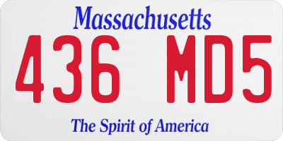 MA license plate 436MD5