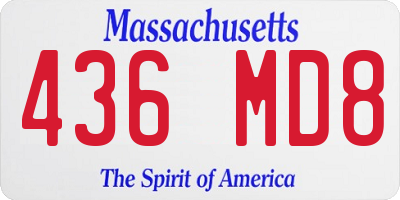 MA license plate 436MD8