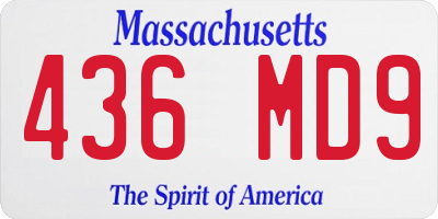 MA license plate 436MD9