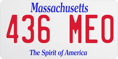 MA license plate 436ME0