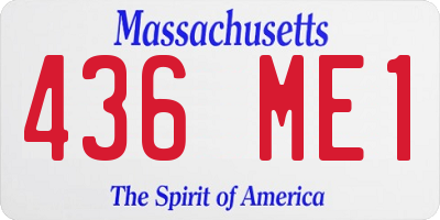 MA license plate 436ME1