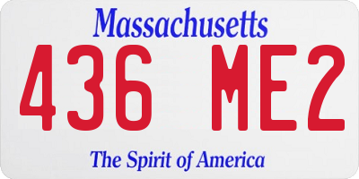 MA license plate 436ME2