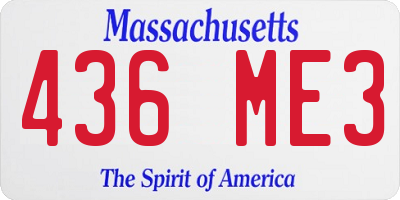 MA license plate 436ME3
