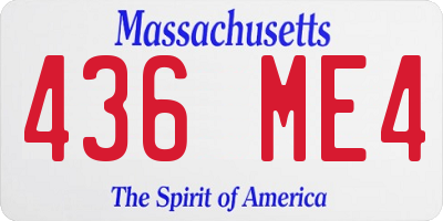 MA license plate 436ME4