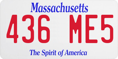 MA license plate 436ME5