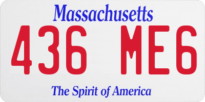 MA license plate 436ME6
