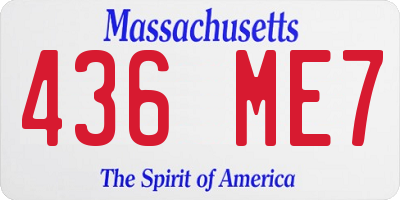 MA license plate 436ME7