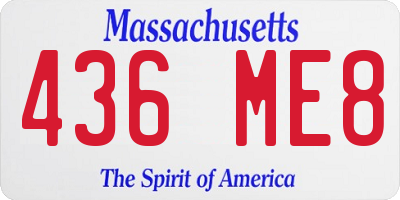 MA license plate 436ME8