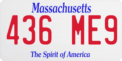 MA license plate 436ME9