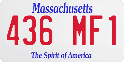 MA license plate 436MF1