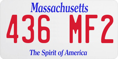 MA license plate 436MF2