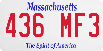 MA license plate 436MF3