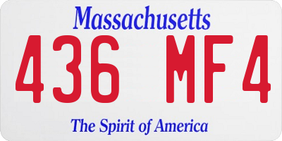 MA license plate 436MF4