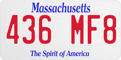 MA license plate 436MF8