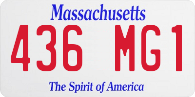 MA license plate 436MG1