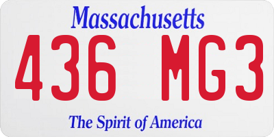 MA license plate 436MG3