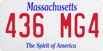 MA license plate 436MG4