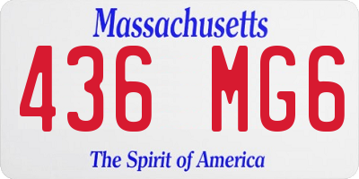 MA license plate 436MG6
