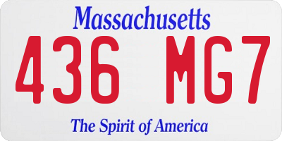 MA license plate 436MG7