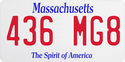 MA license plate 436MG8