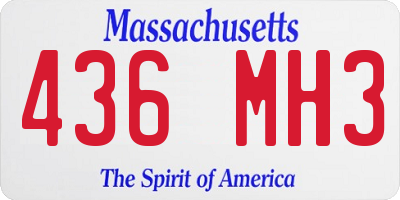 MA license plate 436MH3