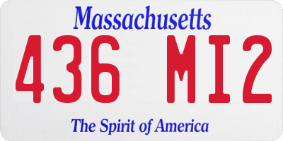 MA license plate 436MI2