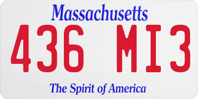 MA license plate 436MI3