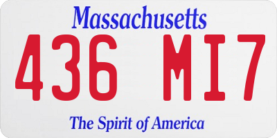 MA license plate 436MI7
