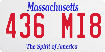 MA license plate 436MI8