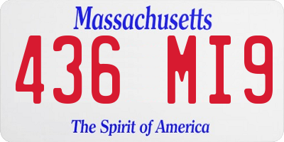 MA license plate 436MI9