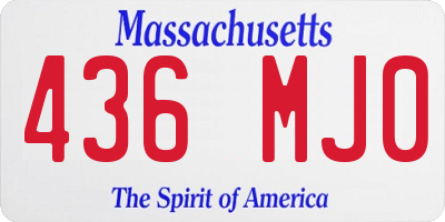 MA license plate 436MJ0