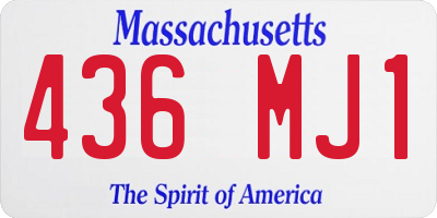 MA license plate 436MJ1