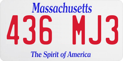 MA license plate 436MJ3