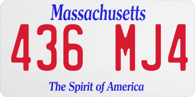 MA license plate 436MJ4