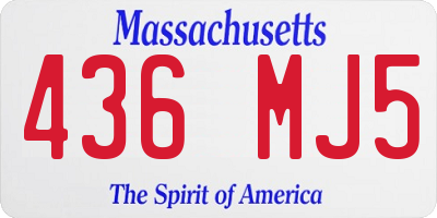 MA license plate 436MJ5