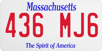 MA license plate 436MJ6