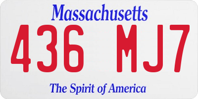 MA license plate 436MJ7