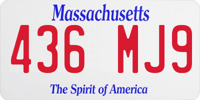 MA license plate 436MJ9